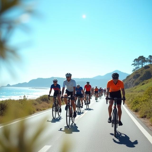 Group ride along Surfers Paradise